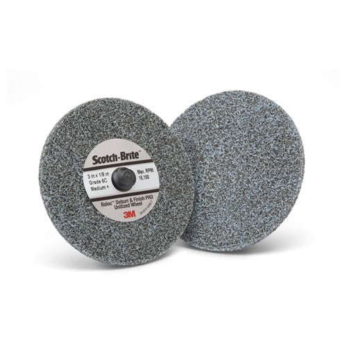 Scotch-Brite Roloc Deburr and Finish PRO Unitized Wheel TR 3″ × 1/8″ x NH 6C MED+ - Apex Tool & Supply