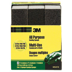 ‎3M General Purpose Sanding Sponge 907NA-3P-CC 3 3/4″ × 2 5/8″ × 1″ Dual Grit Extra Fine/Fine - Apex Tool & Supply