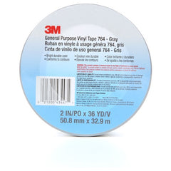 3M General Purpose Vinyl Tape 764 Gray 2″ × 36 yd 5 mil Individually Wrapped Conveniently Packaged - Apex Tool & Supply