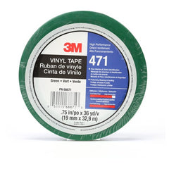 3M Vinyl Tape 471 Green 3/4″ × 36 yd 5.2 mil Individually Wrapped Conveniently Packaged - Apex Tool & Supply
