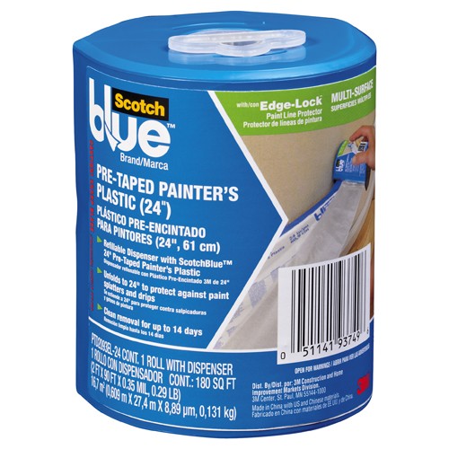 ‎3M ScotchBlue Tape + Plastic with Dispenser PTD2093EL-24-S - Apex Tool & Supply