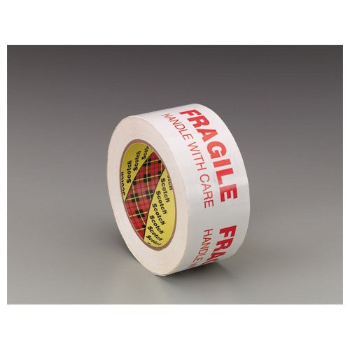 Scotch Printed Message Box Sealing Tape 3772 White 48 mm × 100 m - Apex Tool & Supply