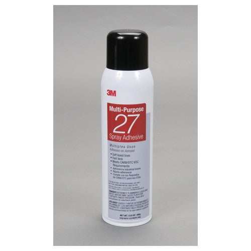 3M Multi-Purpose Spray Adhesive 27 Clear 16 fl oz Can (Net Wt 13.05oz) NOT FOR SALE IN CA AND OTHER STATES - Apex Tool & Supply