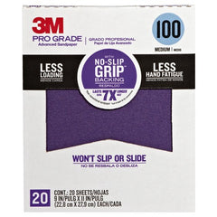 ‎3M Pro Grade Precision Faster Sanding Sanding Sheets 100 grit Medium 27100TRI-20 9″ × 11″ - Apex Tool & Supply