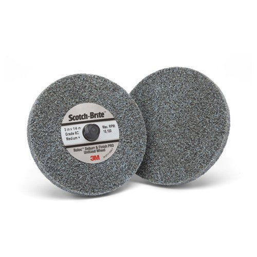Scotch-Brite Roloc Deburr and Finish PRO Unitized Wheel TR 3″ × 1/4″ x NH 6C MED+ - Apex Tool & Supply